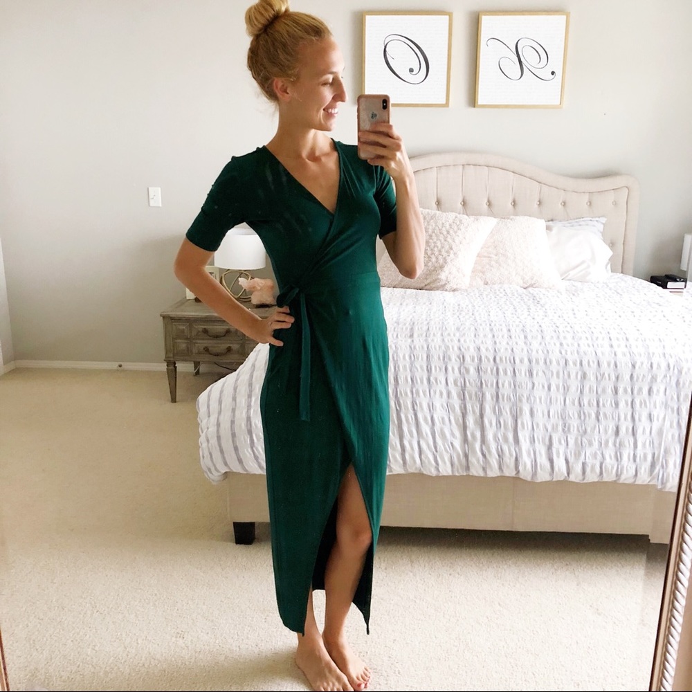 Emerald Wrap Dress